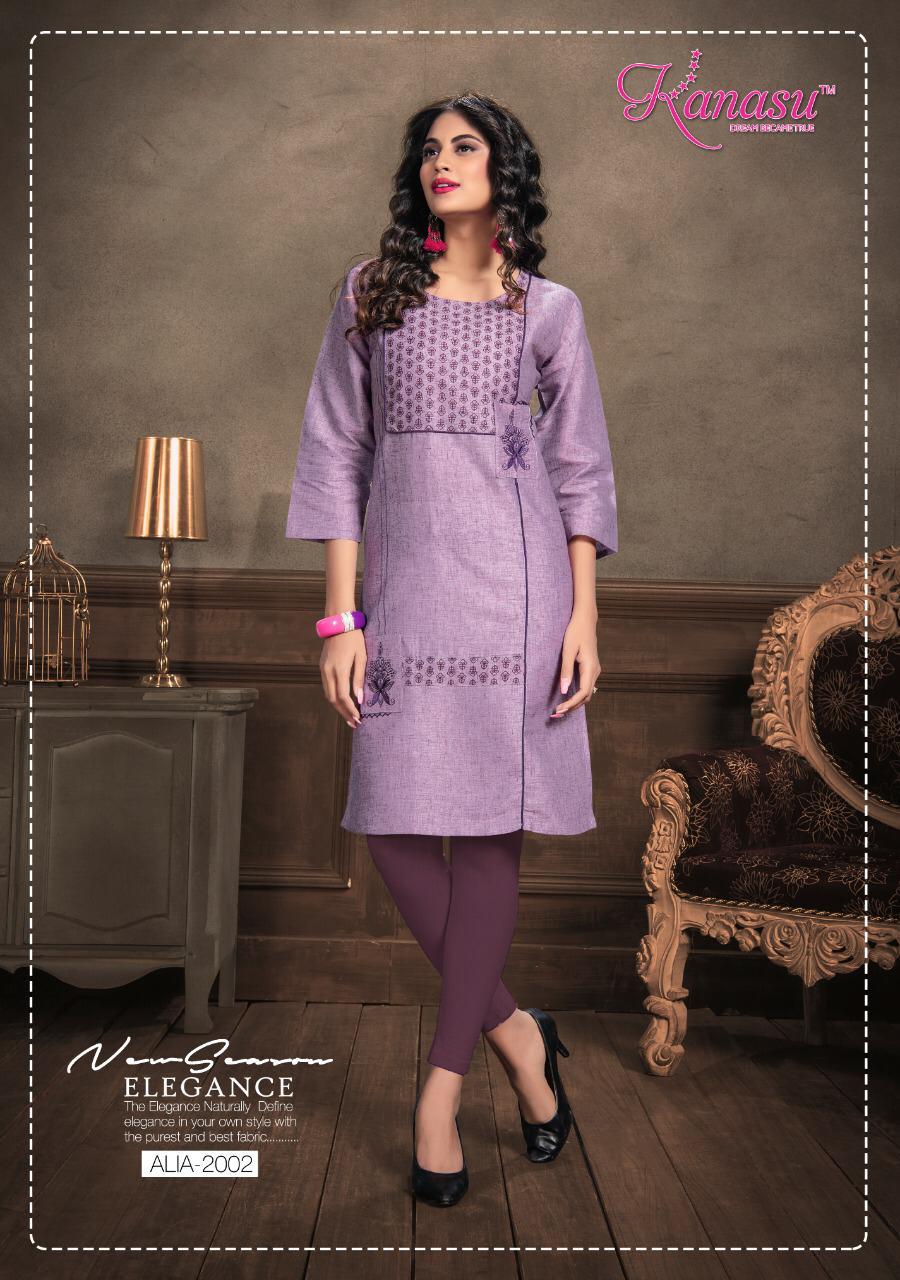 Kanasu Aliia Designer Straight Cut Short Kurti Collection at Wholesale Price